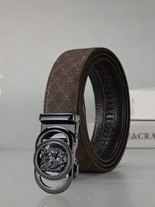 新款男士真皮腰带，自动扣设计，休闲百搭，经久耐用，商务韩版时尚。 - 彩色 - 查看 7