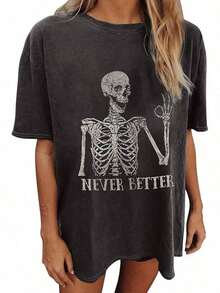 Women's Tops Letter Tee Graphic T-Shirts, Vintage Shirts For Women Cute Graphic Tee Spring Short Sleeve Tops Oversized Tshirts Teen Aesthetic Clothing-For Women, Holiday, Vacation,Daily Casual Fashion And Versatility. -Unisex Loose - Fit Comfortable Vintage Street - Style Cotton T - Shirt Top - 女款健身房泵罩 #B3 - 查看 10