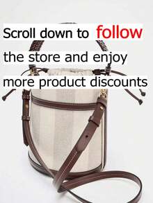 New Fashion Classic Versatile Solid Color PU Waterproof Handbag For Women, With Drawstring Design, Contrast Color Bucket/Crossbody Bag. Women's Wallet, Suitable For Shopping, Work, Travel - Multicolor - View 2