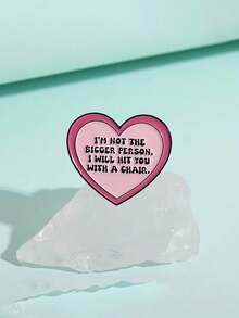 [OPPRYN 心形胸针] OPPRYN 我很火辣，个子越大我就拿椅子砸你胸针 - 粉色心形胸针 - 背包徽章 - 送朋友的礼物 - 1个 - 彩色 - 查看 7