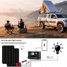 10000W 家用露营应急太阳能发电系统套装 | 逆变器(12V 转 110V/220V)+ 2 块太阳能板 + 100A 控制器 - SEP-19K-2-D10000 - 查看 11