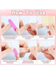 无味、防水、双面透明指甲贴纸；强力粘性、透气、高品质指甲胶；用于固定指甲胶；女士美甲用品。 - 彩色 - 查看 7