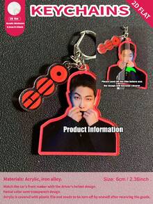 K-Pop风格，RM，JIN，J-HOPE，JIMIN，V，JUNG/KOOK，防弹少年团，ARMY，ARIRANG，亚克力钥匙扣吊坠，个性化汽车/卡片/包包挂饰，男女皆宜，圣诞节，万圣节，节日礼物。 - 彩色 - 查看 13