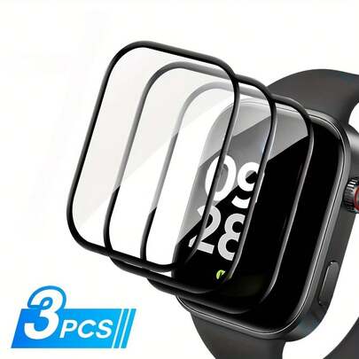 3 piezas Protector de pantalla curvo 3D de cobertura total ultra claro para Redmi Watch 6 - Antiarañazos, antihuellas, fácil de limpiar, accesorios