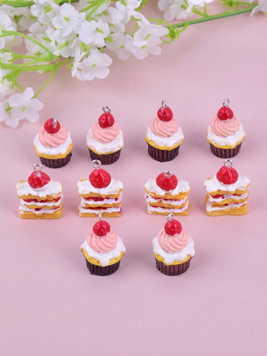10pcs 3D Resin Cake Jewelry Pendant - Multicolor - View 1