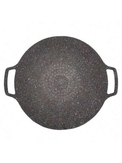 Sartén redonda antiadherente de estilo coreano de 30 cm, plato para BBQ coreano, bandeja para parrilla para uso doméstico y exterior