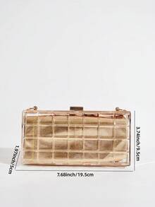 Túi cầm tay hộp trong suốt bằng acrylic mới, túi đeo chéo vai, túi dây xích, túi đựng điện thoại, túi đựng son môi, thích hợp cho tiệc tùng, họp mặt, túi đeo chéo thời trang. - Trong sáng - Xem 11