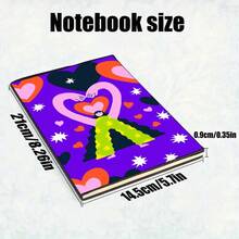 Vibrant Purple Heart Notebook - Black - View 8