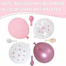 38 piezas de globos de 12 pulgadas con estampado de lazos en rosa y blanco transparente, decoraciones de globos lindos para fiesta de bautizo de bebé, fiesta de princesa, cumpleaños de niña, despedida de soltera, fiesta con tema de lazos, revelación de género, ducha nupcial, boda, Día de San Valentín, Día de la Madre, aniversario - lazo rosa - Ver 9