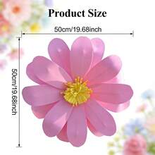 Large Artificial Daisy 50cm Plastic Flower With Bendable Stem Flexible Petals For Wedding Decor Party Layouts - Orange Color - View 6