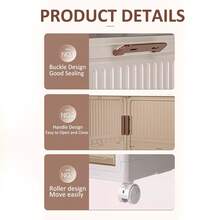 45cm Foldable Kitchen Storage Cabinet With Silent Wheels, 2–5 Layers Optional,Space Saving Foldable,Easy Clean,Multi-Layer Organizer For Spices Tableware Cookware Pantry. - 白色 - 查看 7