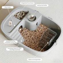 Hamster Cage | Ventilated Openable Top Convenient Portable Enclosure | Small Dwarf Hamster Cage,For Home Dorm Bedroom Living Room Balcony Apartment - Grey - View 5