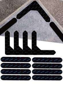 4/8/12/24pcs Non-Slip Carpet Pad Set - Double-Sided Self-Adhesive Washable Carpet Pad Suitable For Solid Wood Floors Bedroom Indoor Use - View 1