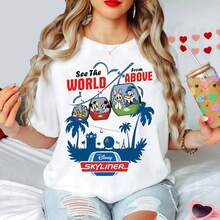 Buy Mickey And Friends Disney Skyliner Shirt, Walt Disney World T-Shirt, See The World From Above, Disney Matching Trip 2025 Shirts, Kids Adult - 白色 - 查看 1