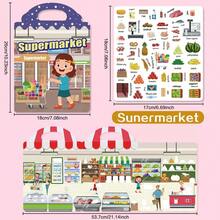 BANMASUN 1本可重复使用的幼儿贴纸书，儿童果冻贴纸书，旅行玩具，适合男孩和女孩 - 彩色 - 查看 9