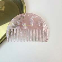 Red Same Style Acetate Geometric Hair Comb, Minimalist Korean Retro Cute Elegant Semi-Circle Hair Brush - Multicolor - View 11