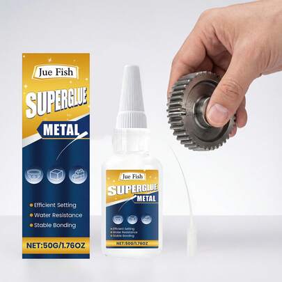 Keo dán kim loại Jue Fish 50g/1.760oz, keo dán gỗ, kim loại, nhựa, chống thấm nước, dùng trong gia đình.
