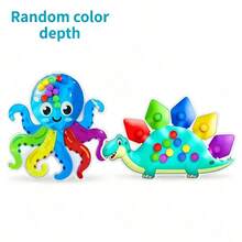 Octopus Color Sorting Sensory Toy, Novel Preschool Fine Motor Skills Training Toy, Endless Building Blocks For Pre-School Learning Activities, Children Finger Exercise Toy - Multicolor - View 14