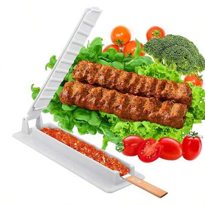 1pc Plastic Kebab Maker Machine,Barbecue Skewer Maker, Meat Skewer,Manual Kabob Mould Reusable Easy Kabob Maker,Easy Kabob Maker, Perfect For Barbecue Party And Outdoor Activities