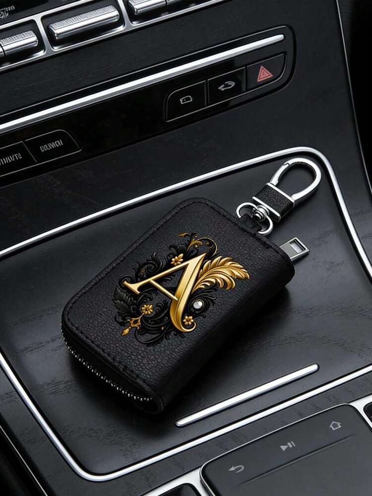 Hộp đựng chìa khóa ô tô bằng da PU di động, sức chứa 26 chiếc, túi đựng chìa khóa đa chức năng, túi có khóa kéo, móc chìa khóa có khóa kéo - Hoa đỏ thời trang chữ vàng (A-Y), hộp đựng bằng da giả PU, thích hợp cho ô tô, nhà và văn phòng, món quà lý tưởng cho Ngày Valentine, Lễ tốt nghiệp và Ngày Nhà giáo. - Nhiều màu - Xem 2