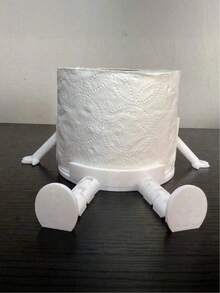 Creative Human-Shaped Toilet Paper Holder - Interesting Sitting Posture Design, ABS Plastic Material, Bathroom Tissue Paper Storage/Novelty Home Decor/Desktop Organizer, Suitable For Home/Adult/Teenager, Bathroom/Bedroom/Living Room, Halloween/Thanksgiving/Christmas Gift, Gift For Friends/Family/Hostess, Minimalist Ins Style (Toilet Paper Holder/Bathroom Storage/Fun Home Decor/Gag Gift/Unique Gift/Bathroom Accessory/Desktop Organizer) - Multicolor - View 11