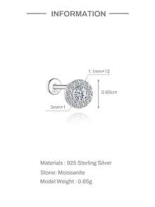 1 đôi bông tai đinh tán hình ngôi sao bằng bạc sterling 925 đính đá Moissanite 0.1 carat, mạ vàng 18K, đáy phẳng, thích hợp đeo hàng ngày, dự đám cưới, tiệc tùng, lễ đính hôn, kỷ niệm, ngày Valentine và các dịp khác. - Bạc - Xem 18