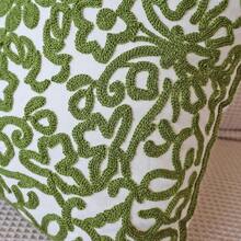 1 pièce Housse de coussin décorative en tissu de canevas avec motif géométrique brodé, pour canapé et décoration de la maison, sans insert de coussin - Beige - Voir 6