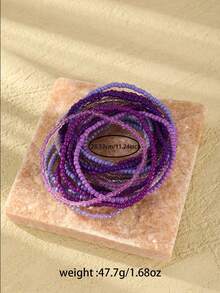 20pcs Bohemian Style Beaded Stacking Bracelets For Women - Purple - View 6