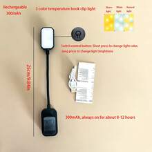 1 buah Lampu Baca Jepit Isi Ulang 8 LED, Lampu Jepit Ringan Cocok untuk Pecinta Buku, Lampu Baca Perawatan Mata untuk Tempat Tidur, Lampu Jepit yang Dapat Diatur dengan 3 Suhu Warna, Ringan, Hadiah Sempurna untuk Pecinta Buku, Lampu Baca Jepit Mini Ringan - Lampu penjepit buku vertikal - View 15