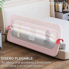 Barandal Plegable Para Cama de Niños | 1.5m de Largo | Altura Ajustable |  y Comodidad - por defecto - Ver 6