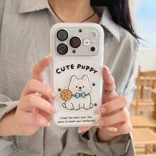 1 ốp lưng điện thoại hình chó bánh quy 3D dễ thương kiểu Hàn Quốc, tương thích với iPhone 17 Pro Max, 16 Pro, 15, chống rơi vỡ - Phù hợp với 17 Air, 16, 15, 14, 13, 12, 11 Pro Max - trắng - Xem 4