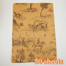 Giấy lụa bán trong suốt in hình săn bắn cổ điển, kích thước 19,69 x 13,78 inch, thích hợp làm giấy gói quà, giấy trang trí tiệc sinh nhật, giấy lót hộp quà, giấy mỏng có thể in, phù hợp cho trang trí DIY, gói bó hoa, trang trí đám cưới, Ngày của Mẹ, lễ tốt nghiệp, lễ hội giữa mùa hè. - Xem 11