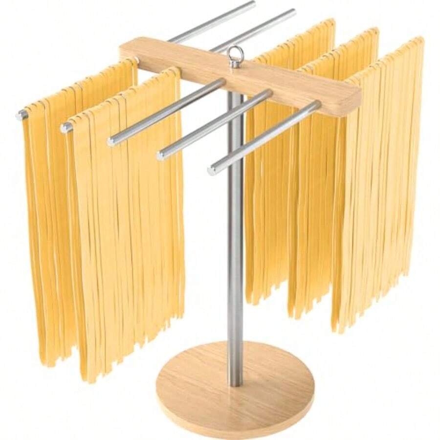 Lar Pata Drg Rack Table Pata Drg Rack Collapible For Paghetti 304 Tainle Teel Arm Preven Fr Ticking Drg Rack For Hemade Noddle Tagliatelle Fettine - Brushed Nickel - View 1
