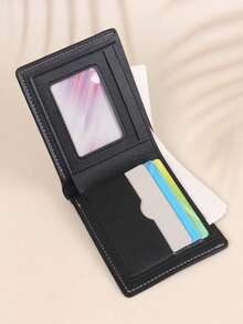 HOVI'S Billetera casual de viaje, moda portátil de gran capacidad, multi-tarjeta, billetera corta, regalo de vacaciones - Negro - Ver 3