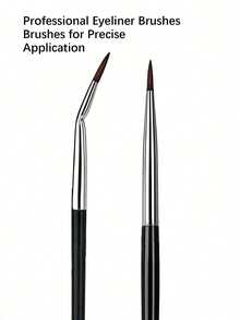 10pcs Professional Eyeliner Brushes, Precise Eyeliner Application Tool, Essential For Daily Eye Makeup, Includes Angled And Straight Brushes With Nylon Bristles, Portable Travel Size, Suitable For Makeup Beginners - Multicolor - View 8