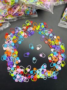 1000 piezas/Paquete Marcadores de coma, paquete a granel de gran capacidad (color aleatorio), satisface el uso artesanal a largo plazo, macarrón de colores mixtos, puede marcar secciones del proceso de tejido, diseño antideslizante y de bloqueo - signo de coma - Ver 6