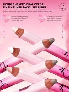 ROCK SWEET 自然 3D 高光修容棒 - 双头精准遮瑕、鼻影、多功能彩妆棒，适合初学者 - 自然色+水泥灰 - 查看 3