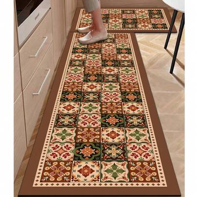 HÀNG HOT!!! Thảm cao su thấm hút dày 3.5mm cho nhà bếp, họa tiết gạch men cổ điển, thảm ghép nhiều màu, thích hợp cho nhà bếp, phòng khách, phòng ngủ, phòng trẻ em, lót chuột, phòng tắm, lối vào, ngoài trời, ban công, hành lang và nhiều nơi khác.