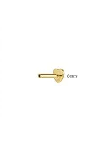1 pieza Postes y respaldos de aretes de 5mm/6mm/8mm, plata de ley 925 con respaldo plano para hacer joyas, hipoalergénico con respaldos de aretes en forma de corazón para hacer DIY - Dorado - Ver 12