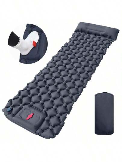 1 tấm đệm ngủ bơm hơi hình kim cương bằng TPU di động, tiện dụng. Đặc điểm nổi bật: bơm hơi bằng chân tiện lợi, dày dặn và thoải mái hơn, thiết kế họa tiết kim cương và trang trí nút đỏ. Thích hợp cho các hoạt động ngoài trời như đi bộ đường dài, cắm trại, dã ngoại và các chuyến đi ngắn. Tấm đệm ngủ thoải mái, cần thiết cho du lịch ngoài trời.