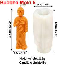 Zhonghui Mold 3D佛像硅胶蜡烛模具，DIY冥想佛像模具，适用于蜡烛、肥皂、树脂、石膏等DIY，禅意家居装饰工艺模具 - 佛 - 查看 14