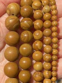 1 String Natural Wood Lace Agate Beads, 4/6/8/10mm Round Gemstone Beads, Suitable For DIY Bracelet Necklace Jewelry Making - Multicolor - View 8