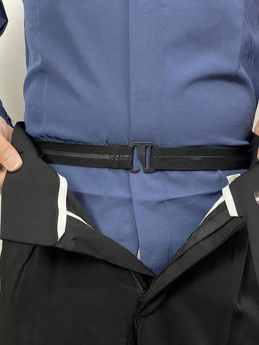 [Anti-Slip Belt] Anti-Slip Adjustable Belt | Anti-Slip Elastic Grip, Adjustable Buckle, Suitable For Formal Occasions, Black Compact Drawstring, Suitable For Suit Pants - Can Be Matched With Other Items