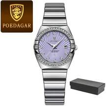Đồng hồ POEDAGAR 1 chiếc dành cho nữ, thiết kế đính kim cương, kiểu dáng quyến rũ, làm từ thép không gỉ, vạch chỉ giờ đính kim cương, kim dạ quang, đồng hồ đeo tay sang trọng, phụ kiện trang sức cao cấp AAA, đồng hồ đeo tay nhẹ nhàng, dây đeo kim loại dày dặn thời trang, đính kim cương tròn thanh lịch, đồng hồ đeo tay trang trọng tuyệt đẹp, đồng hồ công sở dành cho nữ, phù hợp cho các dịp trang trọng như sử dụng hàng ngày, đi làm, đám cưới, làm quà tặng, v.v. - Nhiều màu - Xem 10