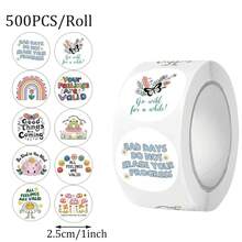 500pcs/Roll Motivational Stickers, DIY Gift For Journals, Water Bottles, Phone Cases, Tablets, Toys - Cartoon - View 6