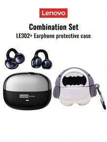 Tai nghe Bluetooth Lenovo LE302 kèm hộp bảo vệ, thiết kế mở với âm thanh vòm, chất lượng âm thanh cao, độ trễ thấp, thích hợp cho nghe nhạc, chơi game, âm thanh định hướng, khử tiếng ồn ENC, cuộc gọi rõ ràng, tai nghe không dây lý tưởng cho chạy bộ. - Xem 16