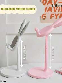 1pc Cartoon Rabbit Adjustable Desktop Phone Holder Stand, Retractable Tablet PC Slouchy Bracket Back To School - 多色的 - 查看 8