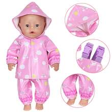 Bộ áo mưa cho búp bê 16-18 inch | Áo khoác có mũ hình ếch chống thấm nước + quần 2 món. Thích hợp cho chơi nhập vai ngày mưa, hóa trang, quà tặng ngày lễ. - Nhiều màu - Xem 6