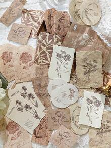1 Box 30pcs Embossed Sticker Notes, Vintage Creative Aesthetic Sticker Decals, DIY Decoration Collage Craft Material, Holiday Gift, Personalized Scrapbooking School Supplies - Gaya 6 - View 6