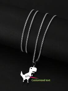 Dây chuyền mặt hình khủng long khắc logo chữ theo yêu cầu, dây chuyền phong cách đường phố unisex, dây chuyền mặt hình khủng long hoạt hình dễ thương, phụ kiện dây chuyền dài tối giản cá nhân hóa, dây chuyền mặt hình khủng long dài phong cách hip-hop đường phố dành cho cặp đôi. - Nhiều màu - Xem 9